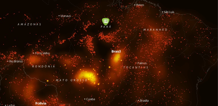 mapa incendios amazonia