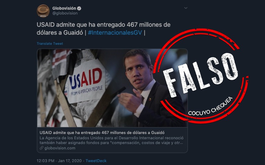 USAID no admitió dar 467 millones a la oposición