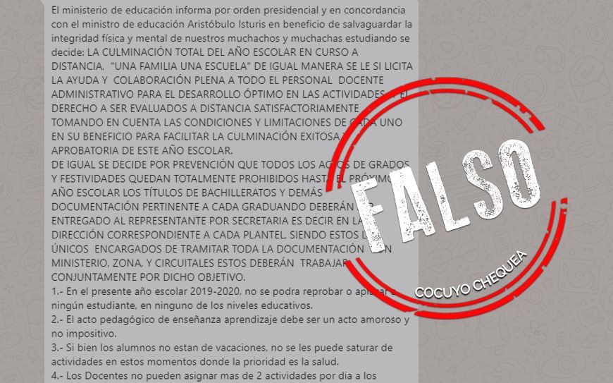 ¿Ministerio de Educación ordenó no reprobar estudiantes en cuarentena? 