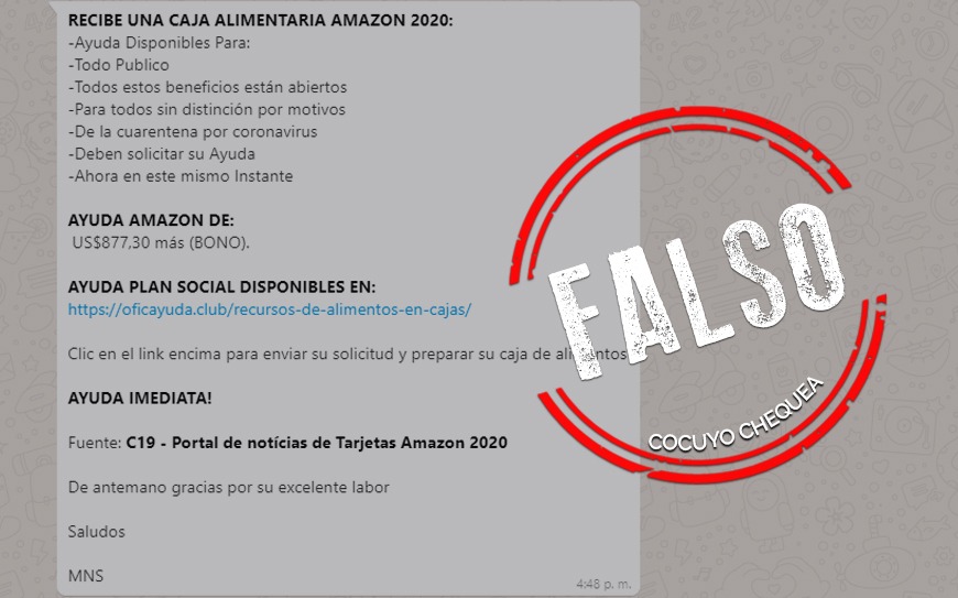 ¿Amazon está repartiendo ayudas alimentarias por la COVID-19?