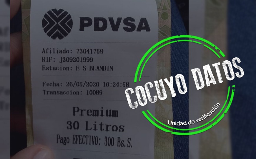 Facturas de gasolina a Bs. 10 el litro son parte de pruebas de Pdvsa