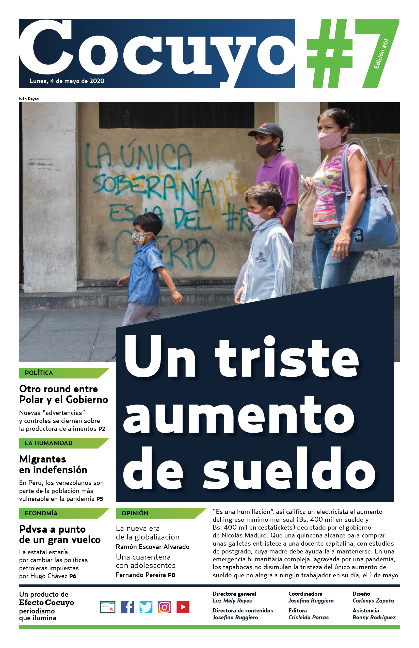 Portada Cocuyo #7 un triste aumento de sueldo