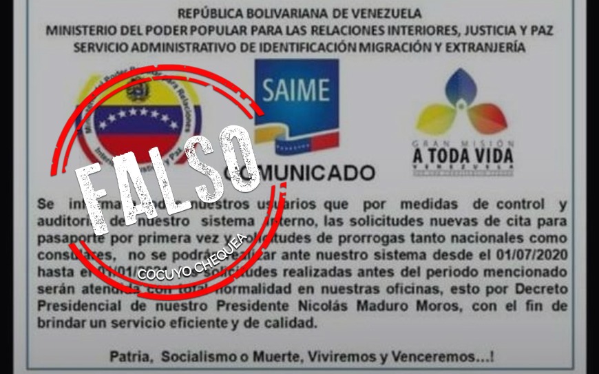 Saime no pondrá en pausa las citas para pasaporte y prórroga hasta 2021?
