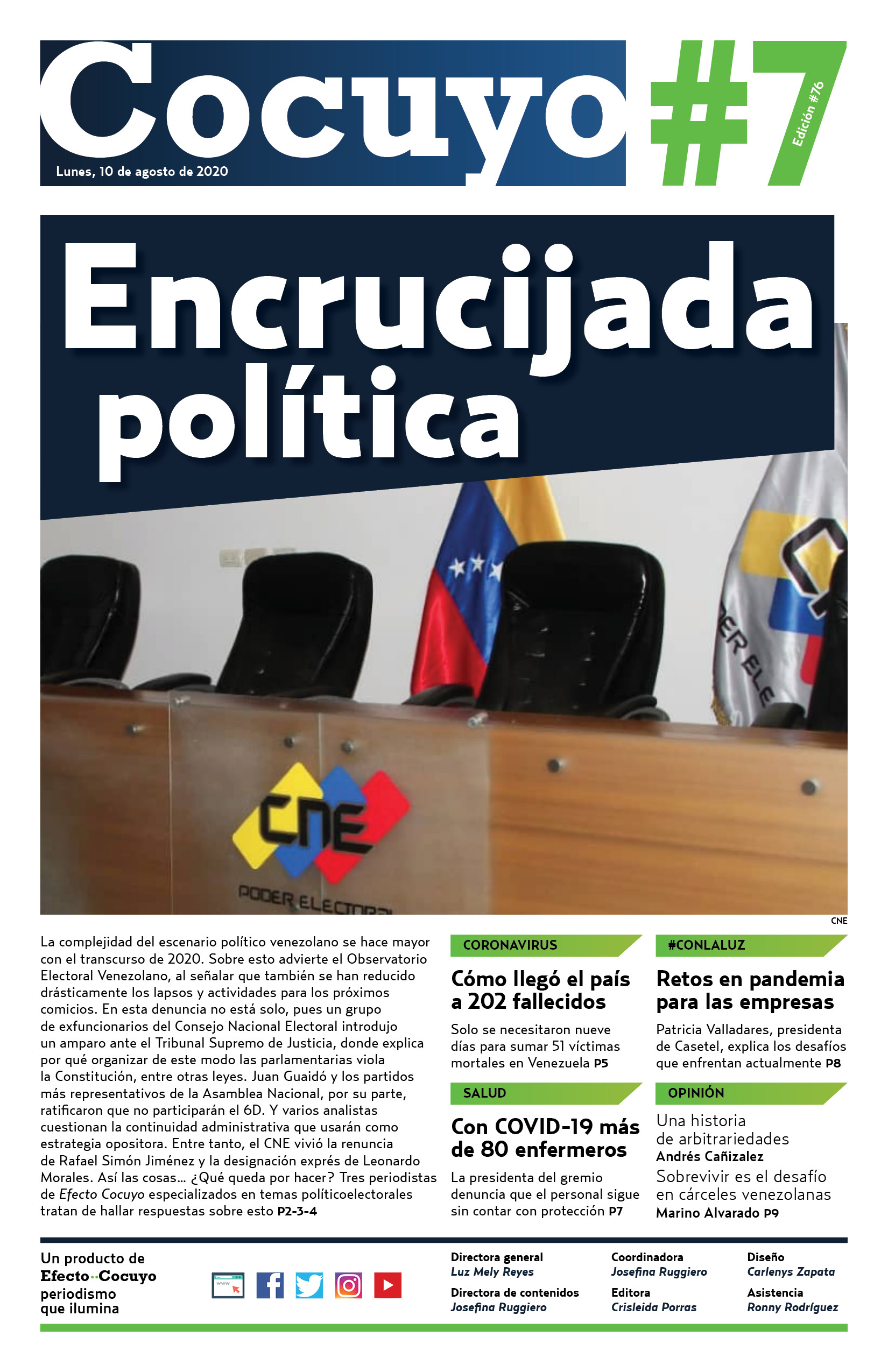 Encrucijada política Portada Cocuyo #7 nro 76