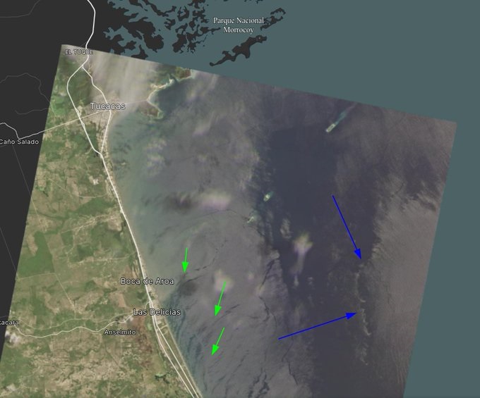 Nuevo derrame petrolero detectado el 20 de agosto en El Palito se acerca a Morrocoy