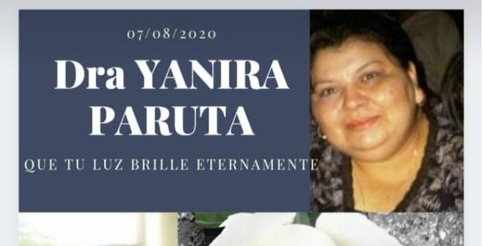 Fallece doctora Yanira Paruta por COVID-19 en Anzoátegui