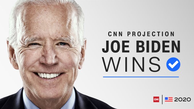 Joe Biden es el nuevo presidente de Estados Unidos, declaran cadenas de noticias
