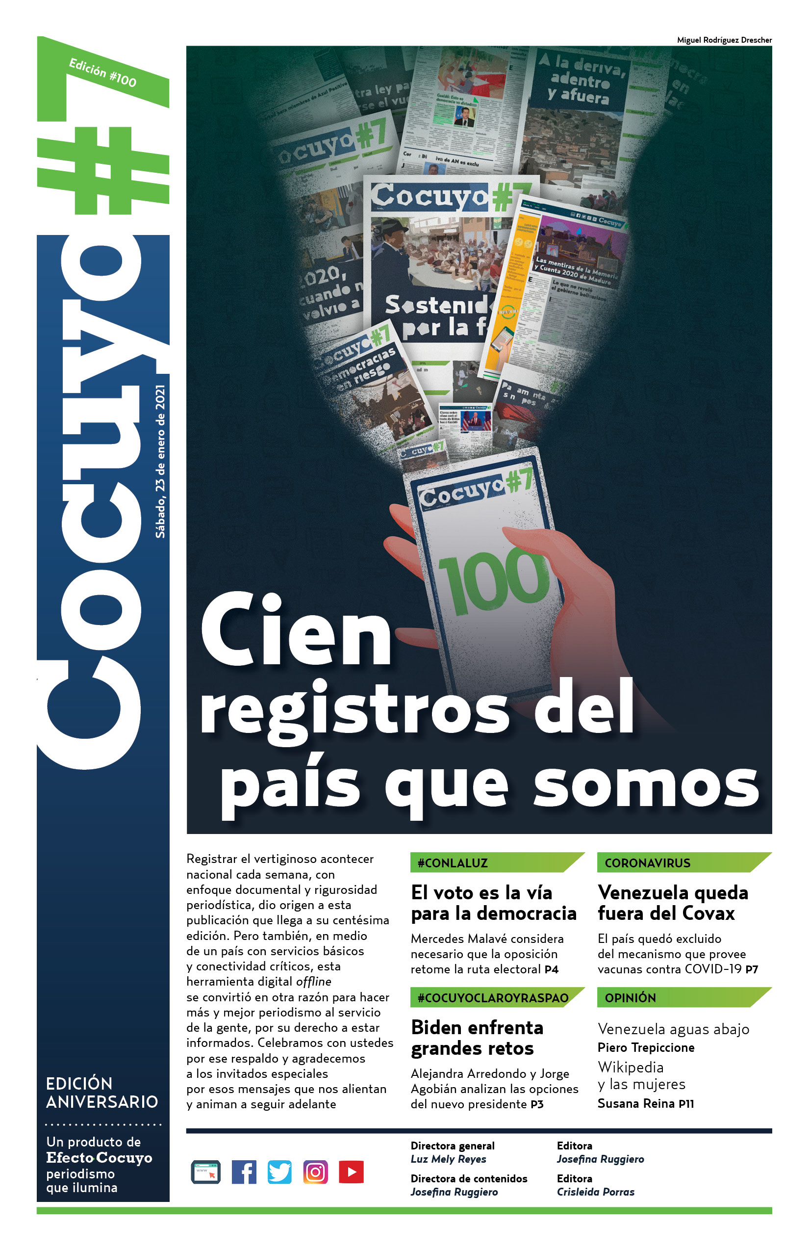 Portada Cocuyo #7 nro 100 Edición Aniversario Cien registros del país que somos