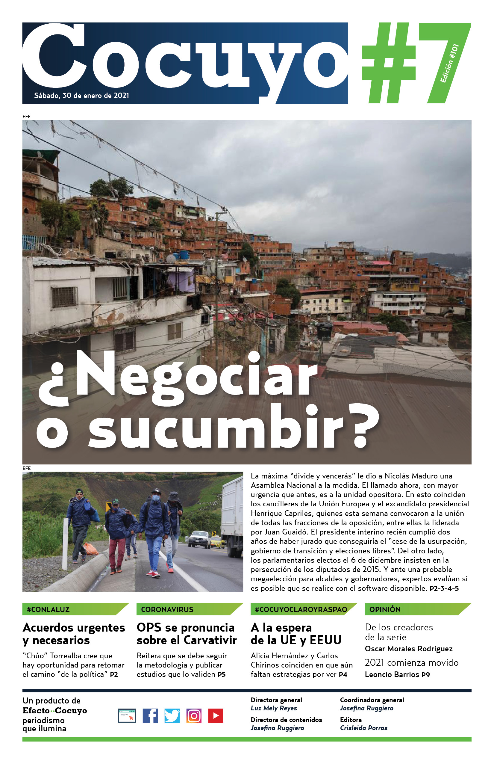 Portada Cocuyo #7 nro 101 Negociar o sucumbir