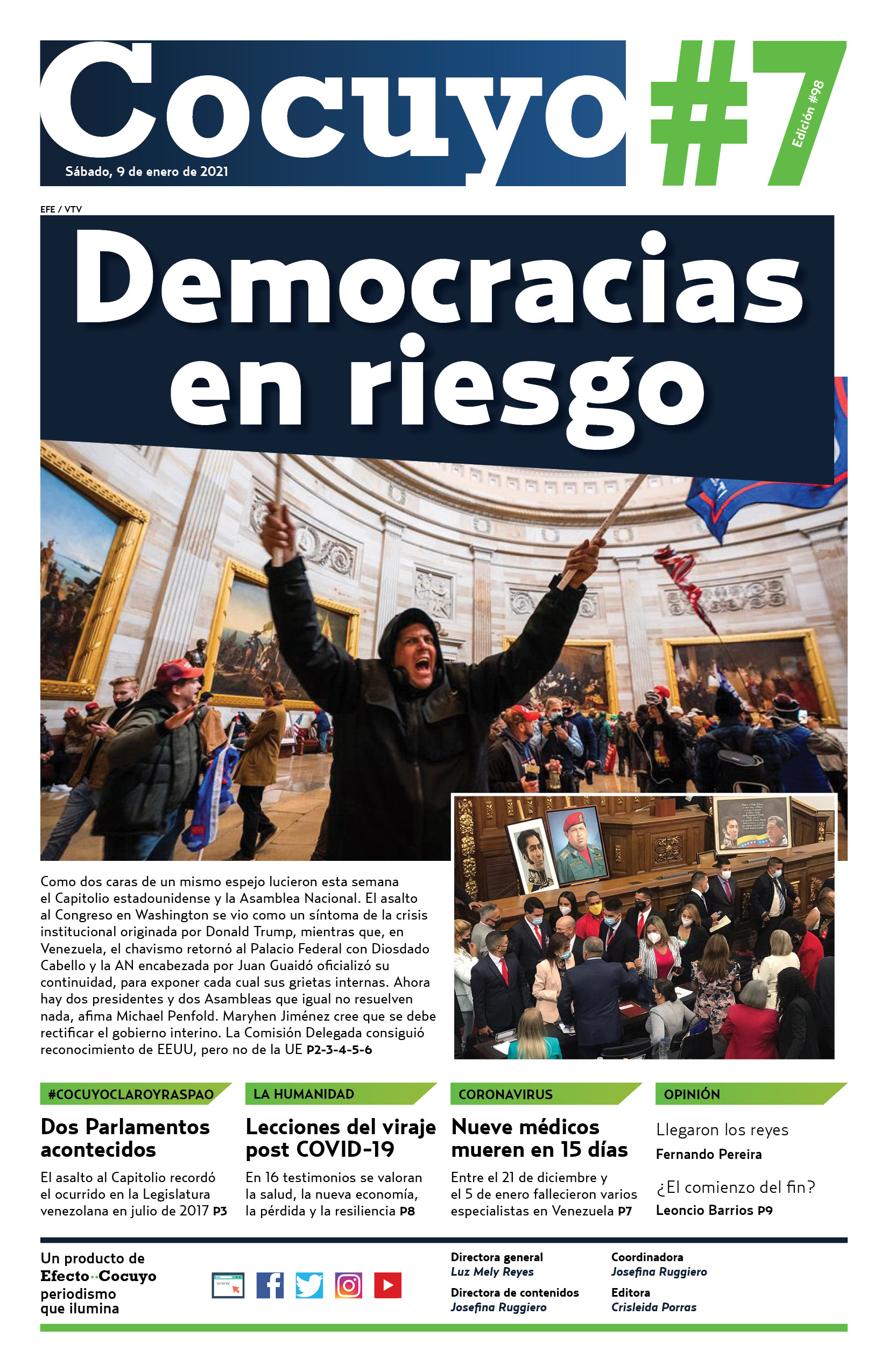 Portada Cocuyo #7 nro. 98 Democracias en riesgo