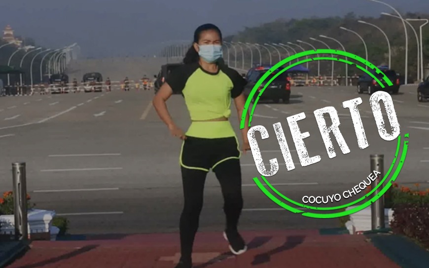 ¿Es real el video de la instructora de aerobic en el Golep de Estado de Myanmar?
