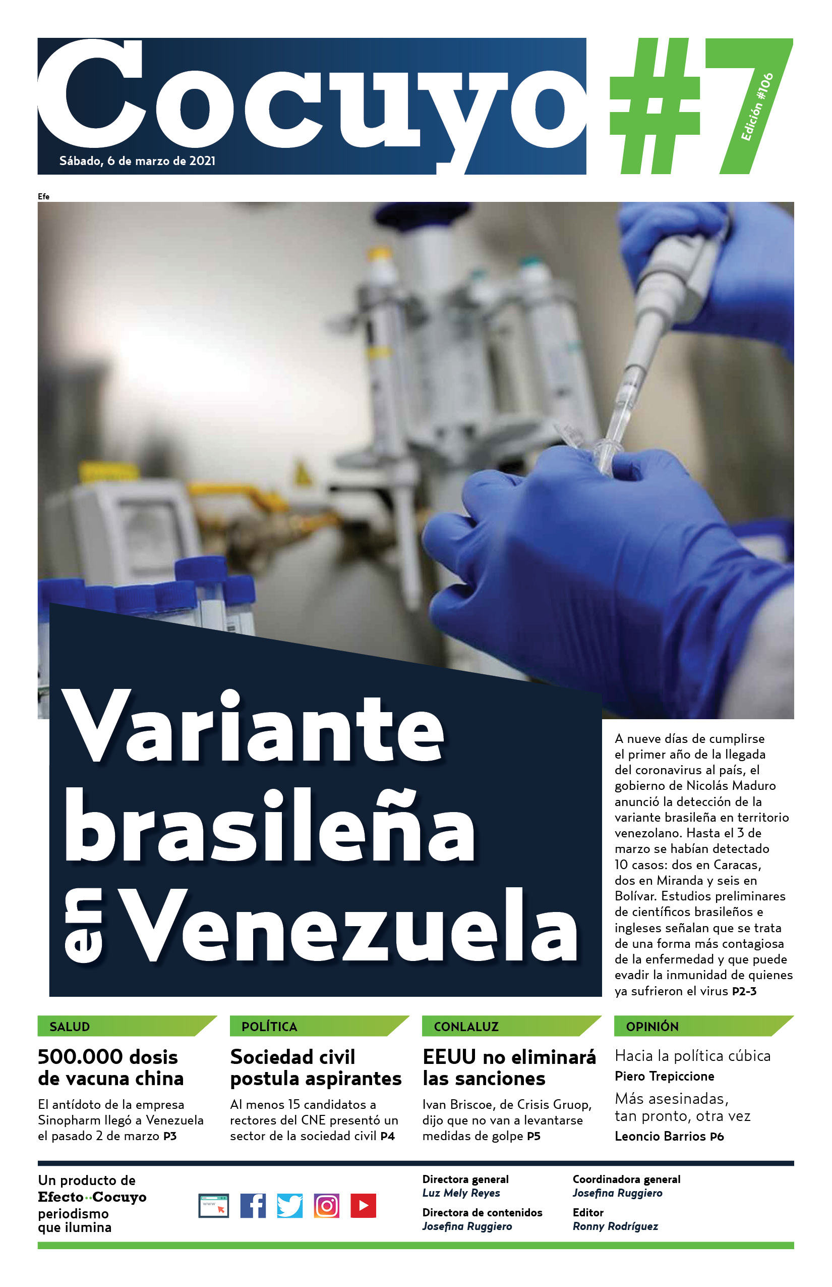 Lo que necesita saber sobre la variante brasileña: Cocuyo 7 número 106