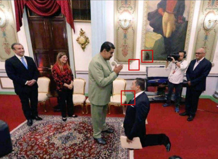 ¿La foto de Javier Bertucci arrodillado ante Nicolás Maduro es verdadera?
