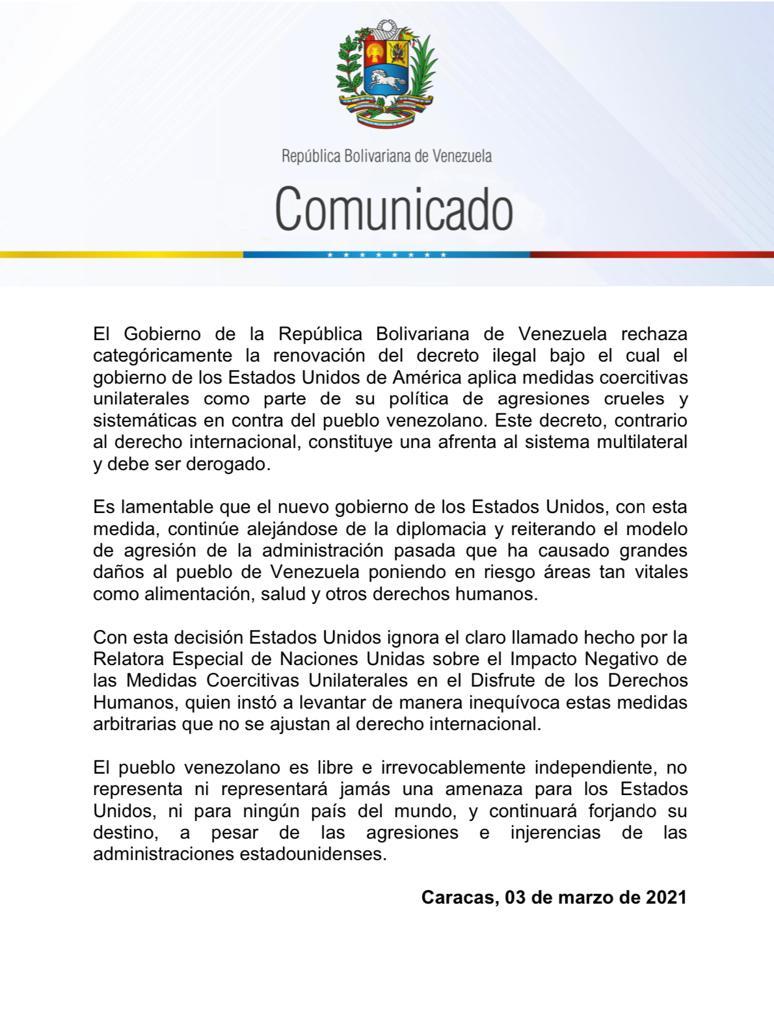 "Es lamentable que el nuevo gobierno de EEUU se aleje de la diplomacia", dice Arreaza