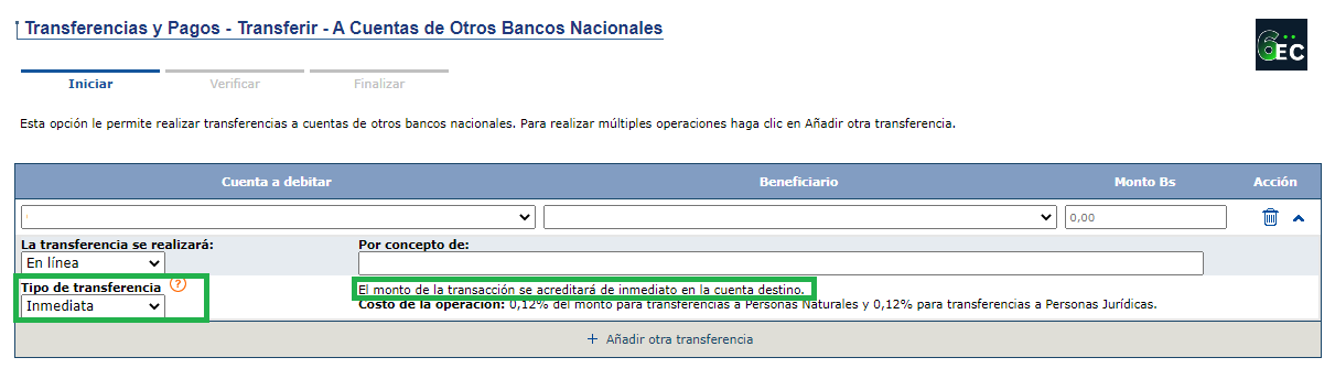 Transferencias Inmediatas