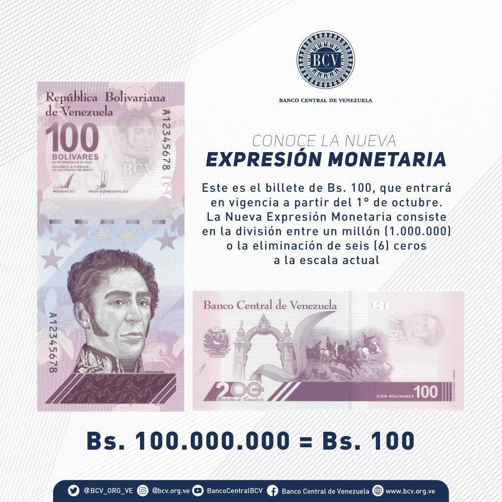Billete de 100 bolívares