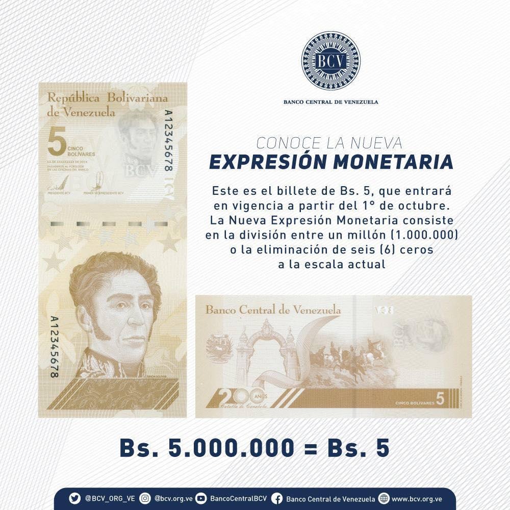 Billete de 5 bolívares