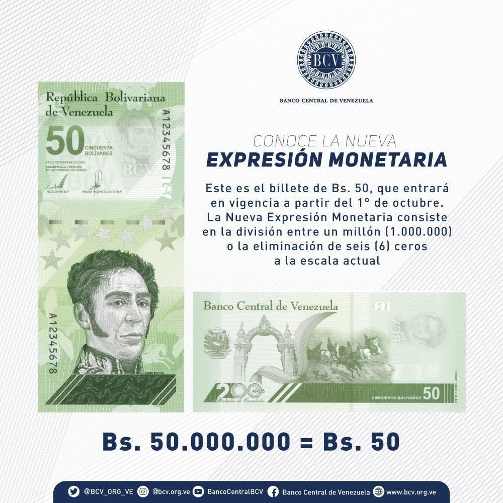 Billete de 50 bolívares