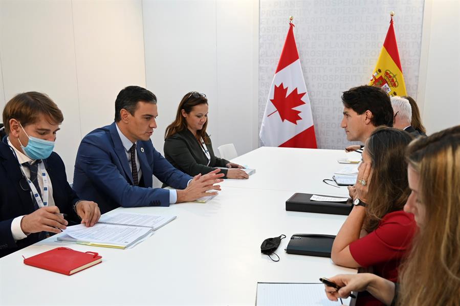 Presidente de España y primer ministro de Canadá hablan de situación en Venezuela y la pandemia