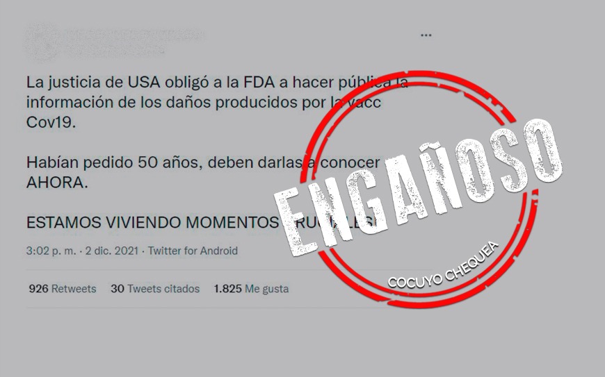 La justicia de Estados Unidos no obligó a la FDA a revelar enfermedades causadas por las vacunas contra el COVID-19
