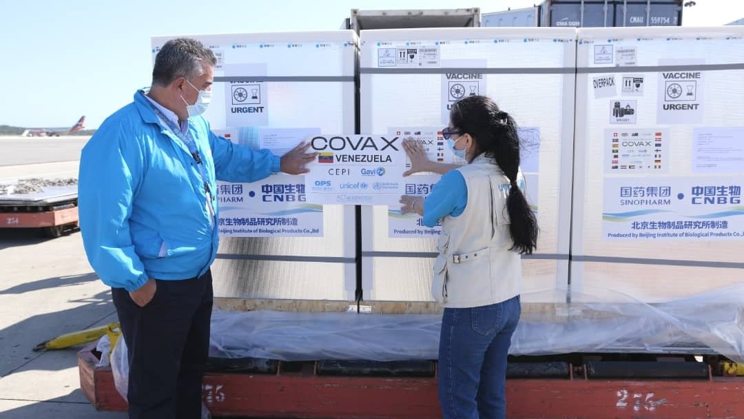Venezuela recibe quinto cargamento de vacunas de Covax este #17Ene