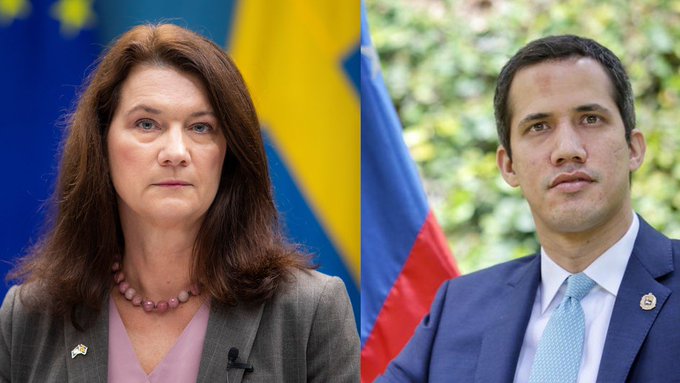 Canciller de Suecia pide retomar negociaciones y liberar presos políticos en diálogo con Guaidó