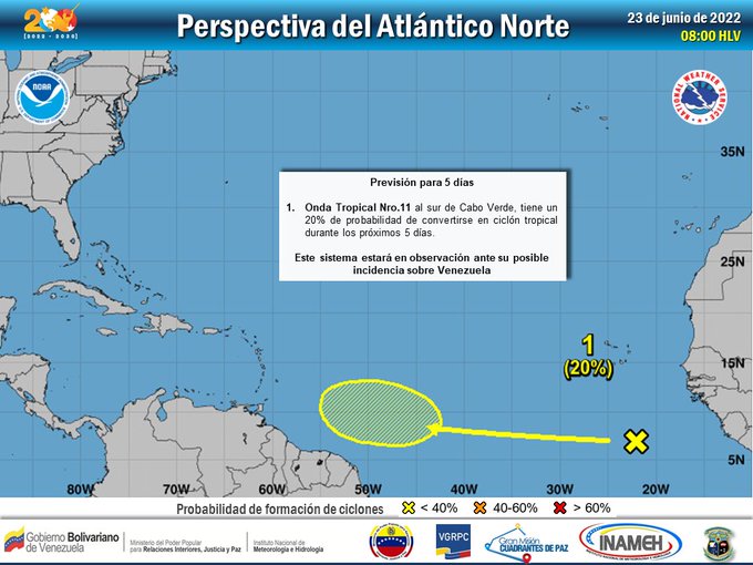 Inameh: Onda tropical en Cabo Verde puede convertirse en ciclón e incidir en Venezuela