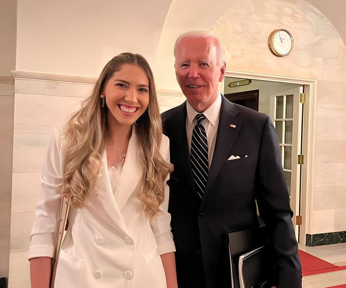 Joe y Jill Biden reciben a Fabiana Rosales en la Casa Blanca