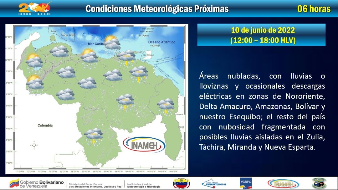 Inameh anuncia el paso de onda tropical número 6, sobre el occidente, y la onda tropical número 7, sobre el este de Venezuela.
