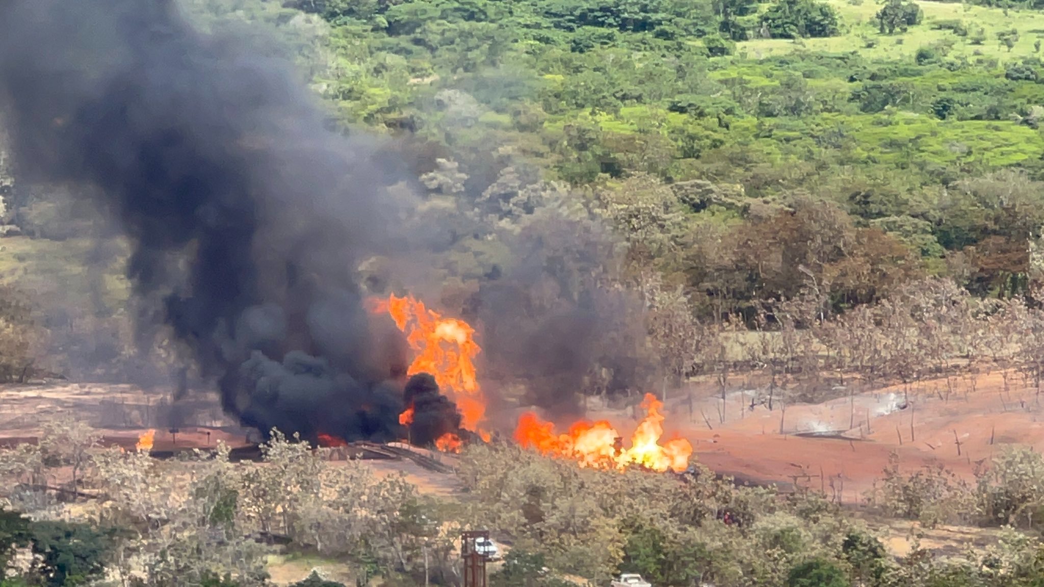 Incendio en gasoducto de Monagas