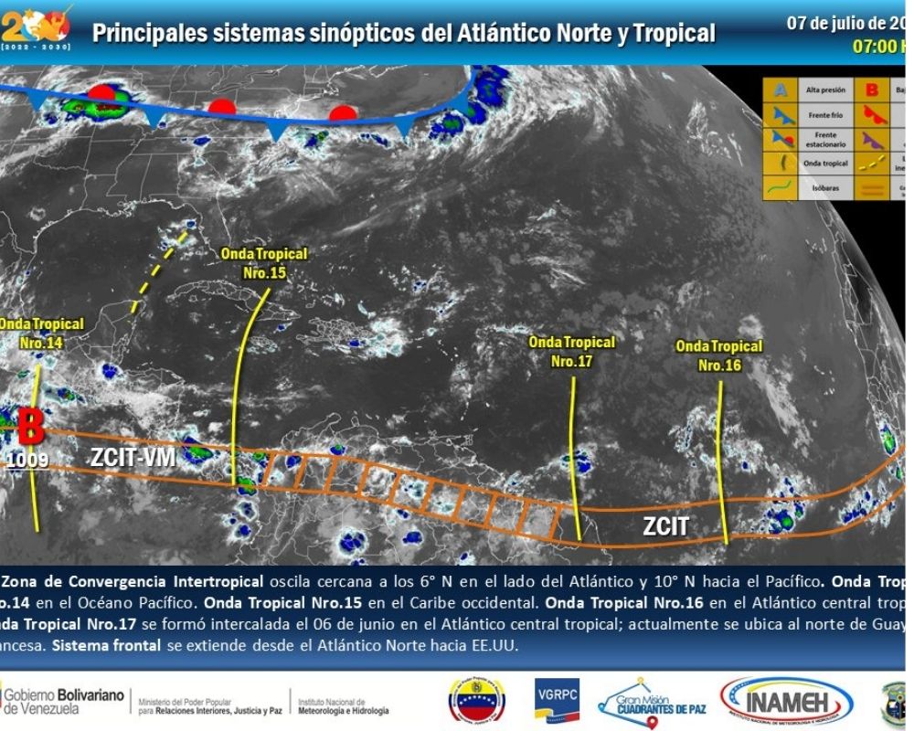 Lloviznas dispersas en la tarde y la noche de este #7Jul