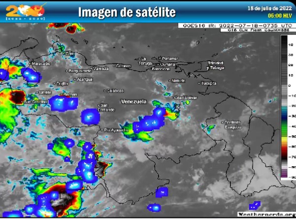 Onda tropical número 20 se encuentra sobre el centro del país y provocará lluvias este #18Jul