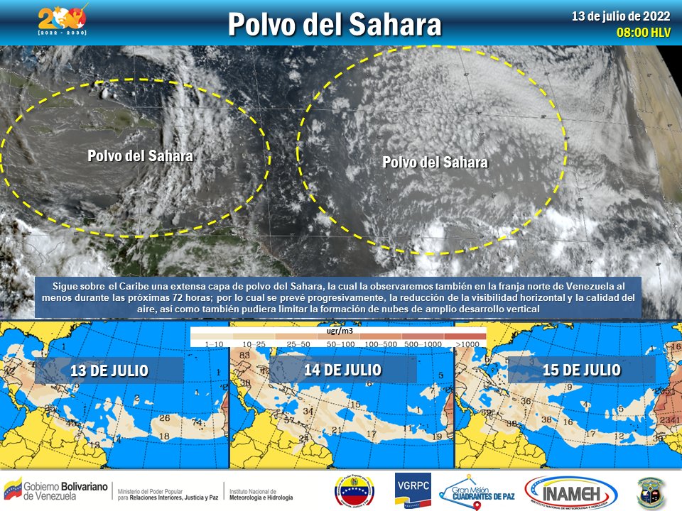 Polvo del Sahara se sentirá en zona norte de Venezuela durante 72 horas