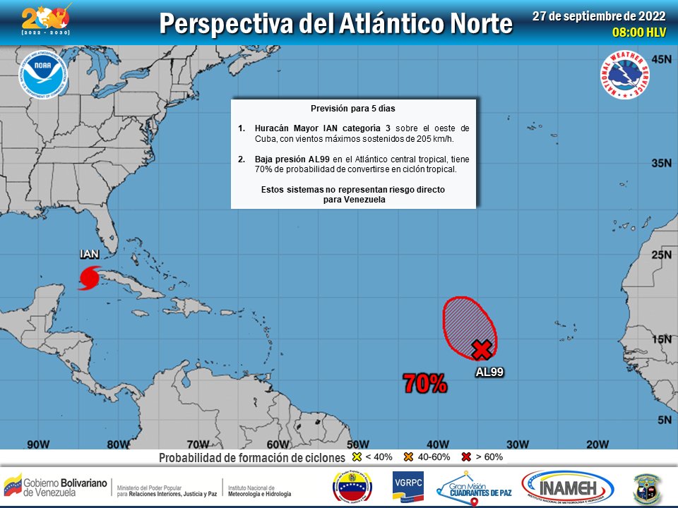 Lluvias continuarán en Nororiente y Centro norte costero este #27Sep