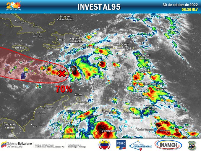 Inameh pronostica chubascos con descargas eléctricas para este domingo 30 de octubre