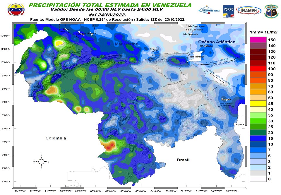 Onda tropical 46 dejará lluvias tormentosas en gran parte de Venezuela este #24Oct