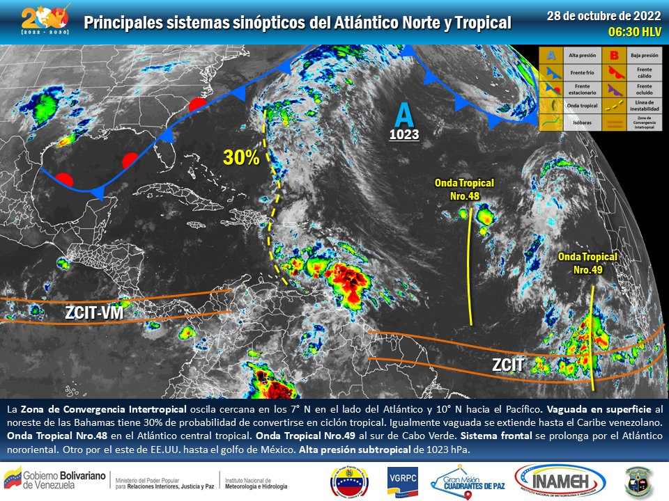 Inameh estima lluvias durante todo el día en gran parte de Venezuela