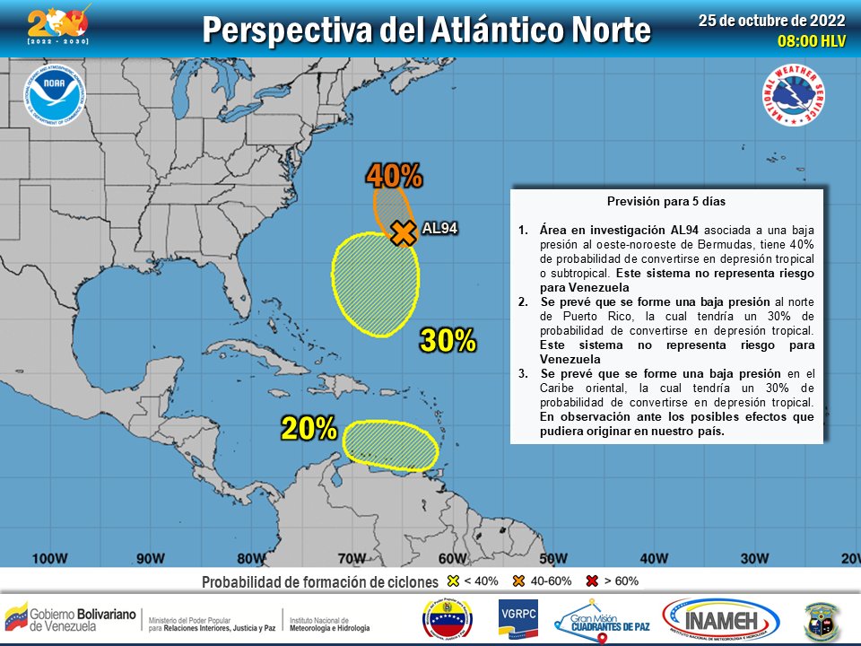 Onda tropical 47 y vaguada provocarán tormentas aisladas este 26 de octubre