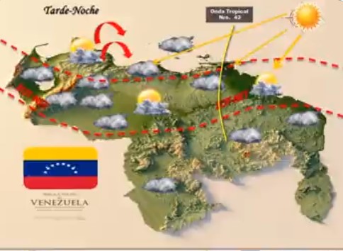 Onda tropical 43 se encuentra sobre el oriente del país y dejará lluvias este #12Oct