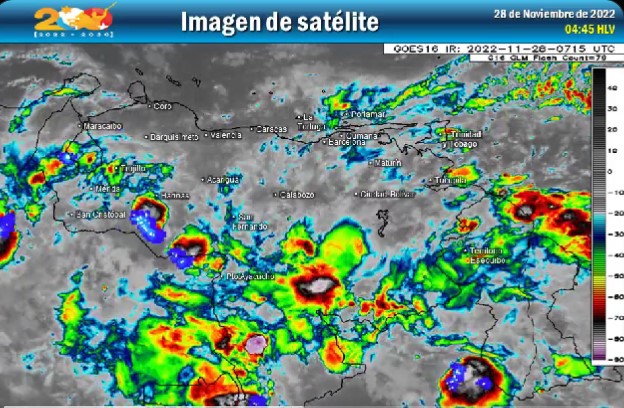 Lluvias con descargas eléctricas para este lunes #28Nov