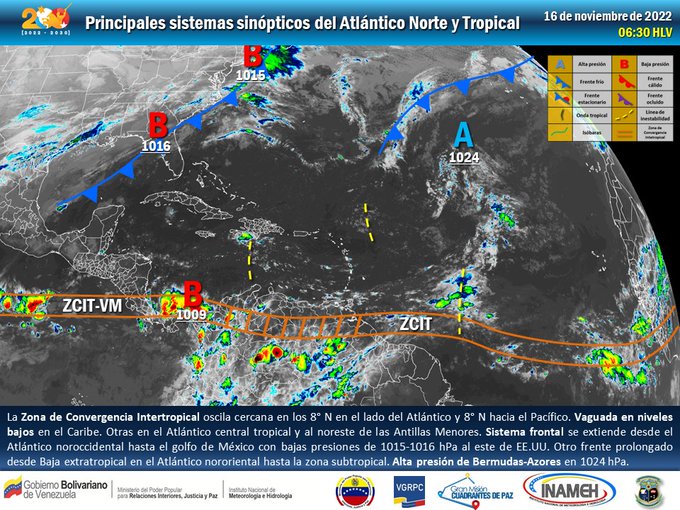 Lluvias de intensidad variable para este 16 de noviembre