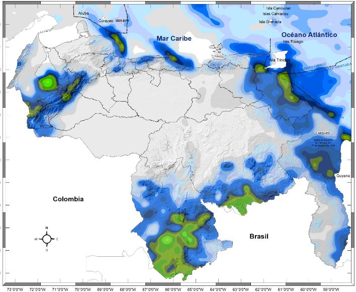 Precipitaciones en Venezuela 9 de febrero