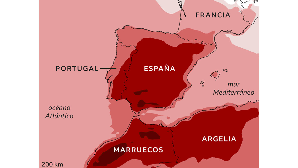 Los mapas que muestran por qué en España se registró este jueves la temperatura más alta de la historia en un mes de abril