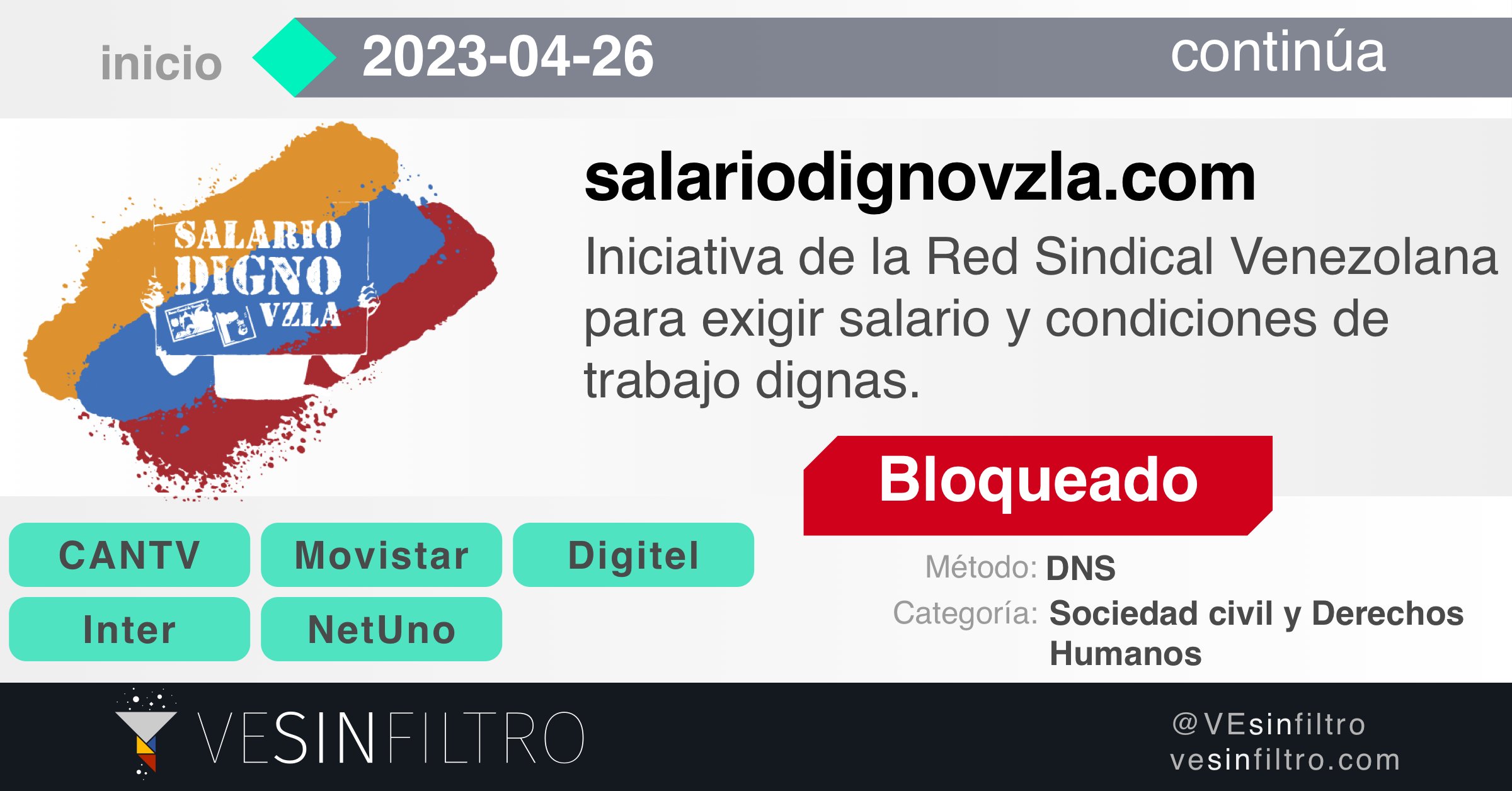 Ve Sin Filtro registra cuatro bloqueos a sitios informativos en lo que va de mayo