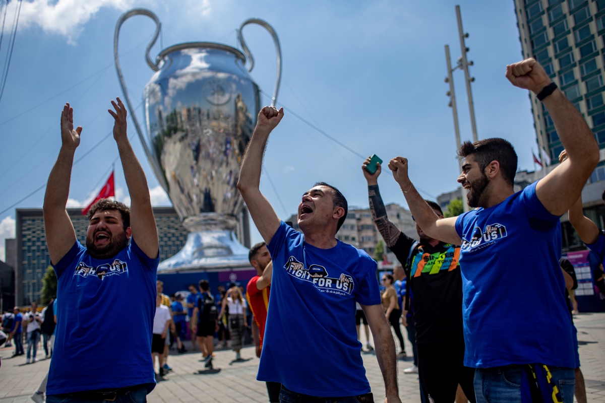 Ambiente previo antes de la final de la Champions