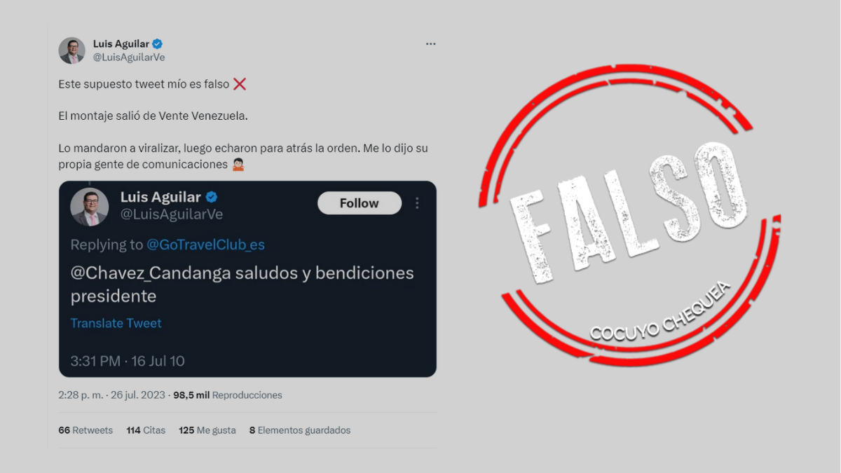 ¿El partido Vente Venezuela hizo un tuit falso del director de Polianalítica?