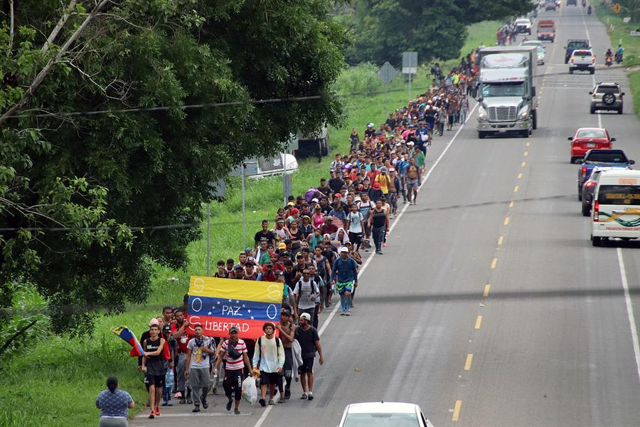 Desde el sur de México sale la primera caravana migrante de venezolanos hacia EE.UU.