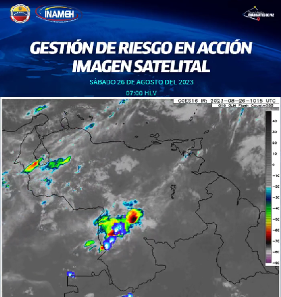 Inameh pronostica “chubascos fuertes” en 12 estados del país este 26 de agosto