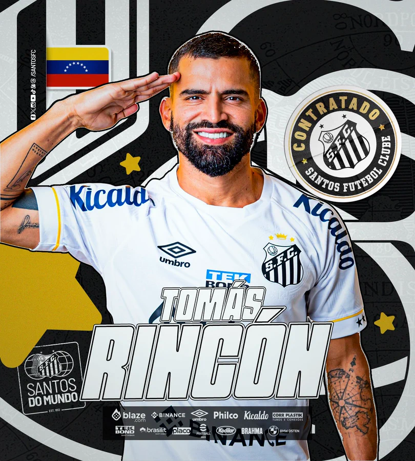 Tomás Rincón se suma al Santos de Brasil tras dejar fútbol italiano