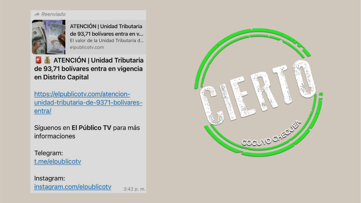 ¿Aumentó el monto de la Unidad Tributaria de Distrito Capital?
